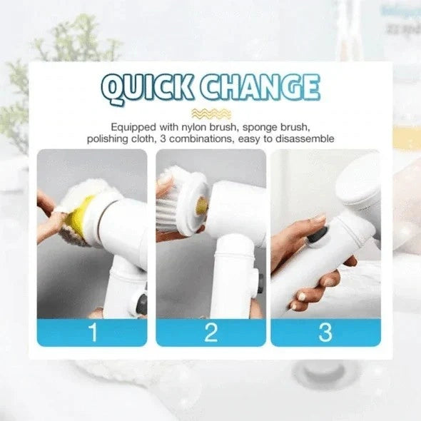 "QuickScrub 5-in-1 Cleaner – portable and lightweight design for easy cleaning"