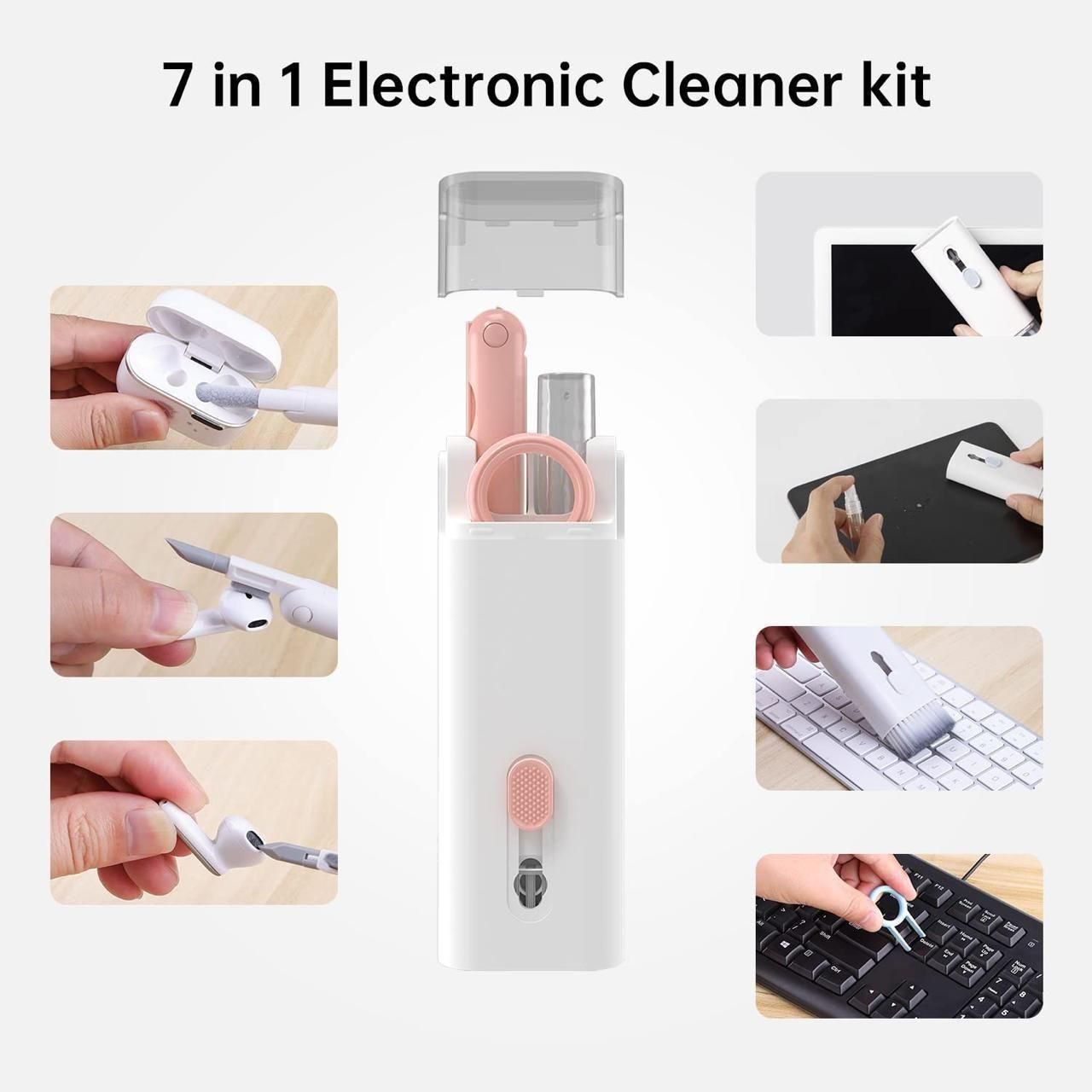CleanMaxx Pro 7-in-1 Multi-Purpose Electronic Cleaning Kit for Laptop, Phone Keyboard, Screen & Earbuds with Free Screen Cleaner