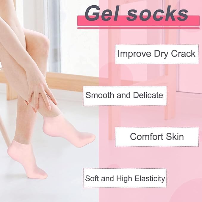 SmoothSoles Silicon Socks for Crack - Spa Gel Socks for Women and Men