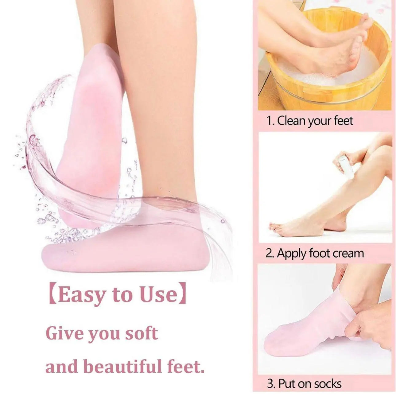 SmoothSoles Silicon Socks for Crack - Spa Gel Socks for Women and Men
