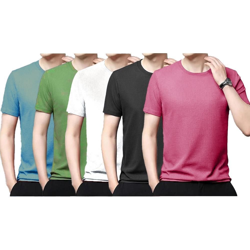 "WittyEssentials VersaFit Classics: Men's Polo Neck T-Shirt Collection (Pack of 5)"